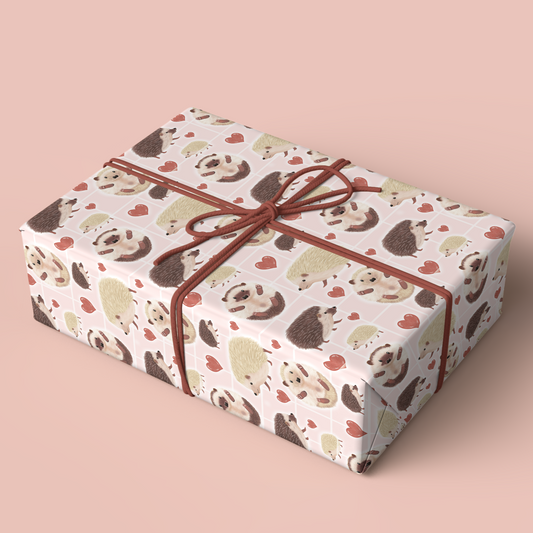 Hedgehog Wrapping Paper with Gift Tags