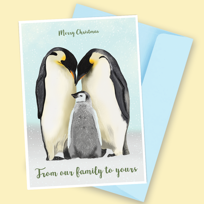 Penguin Family Christmas Card